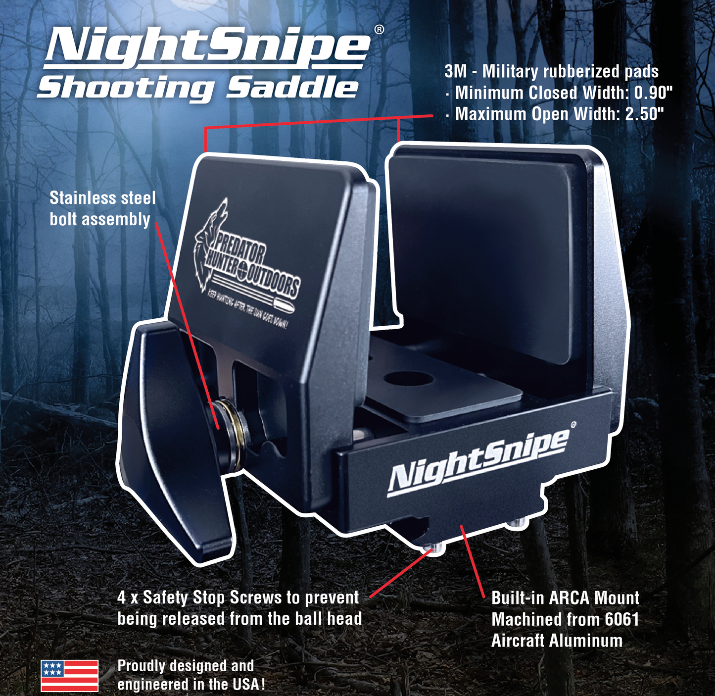 NightSnipe Shooting Saddle with Direct Arca Mount