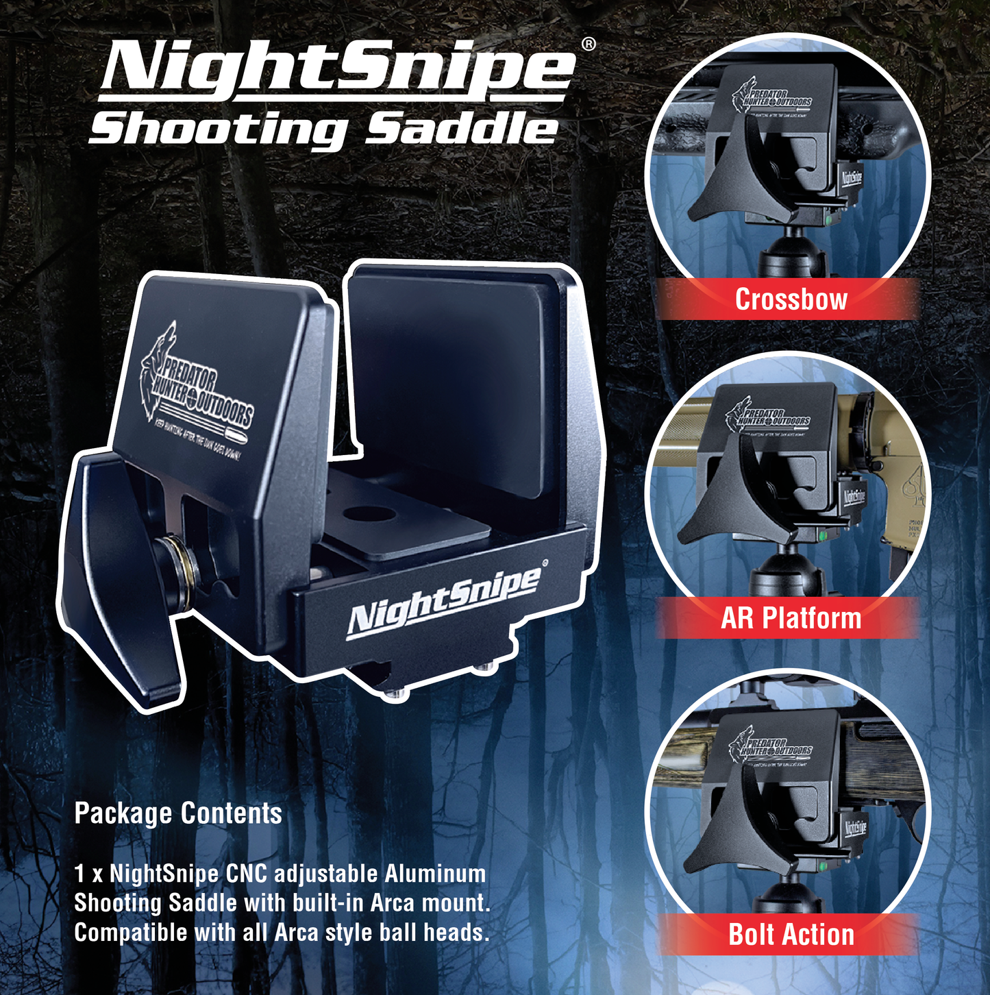 NightSnipe Shooting Saddle with Direct Arca Mount