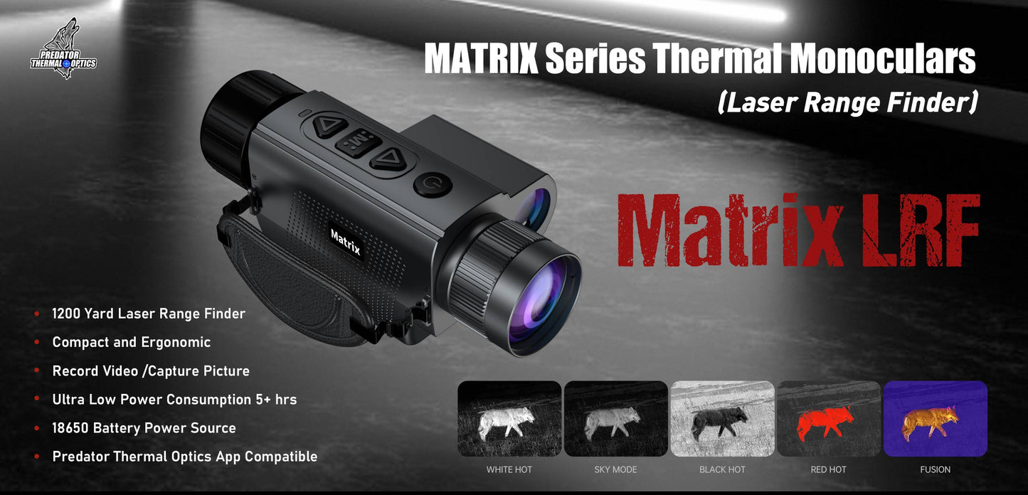 Predator Thermal Optics Matrix 15-384 LRF (Laser Rangefinder) Thermal Monocular