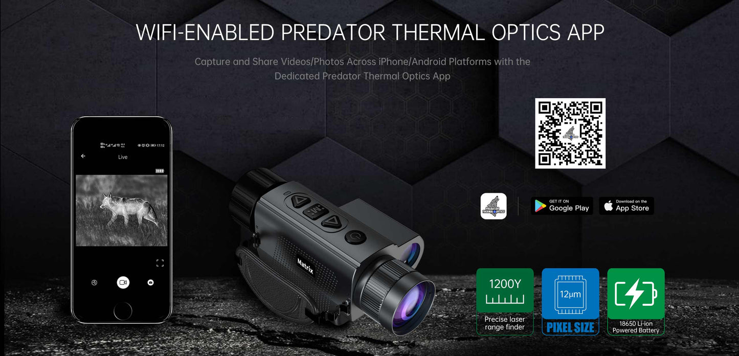Predator Thermal Optics Matrix 15-384 LRF (Laser Rangefinder) Thermal Monocular