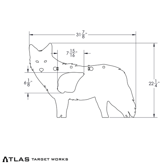 Coyote Reactive Target - Full-Size - Side Profile with Mobile Base Legs